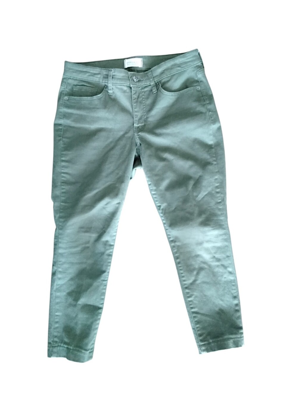 Crown & Ive Sage Green Slim Ankle Jeans Womens 4 Petite